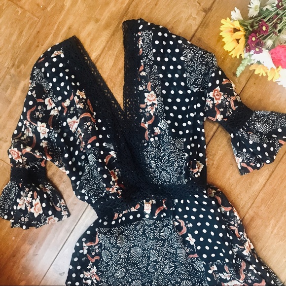 NWOT “PATCH ME IF YOU CAN” Mixed print Maxi dress - Picture 4 of 8